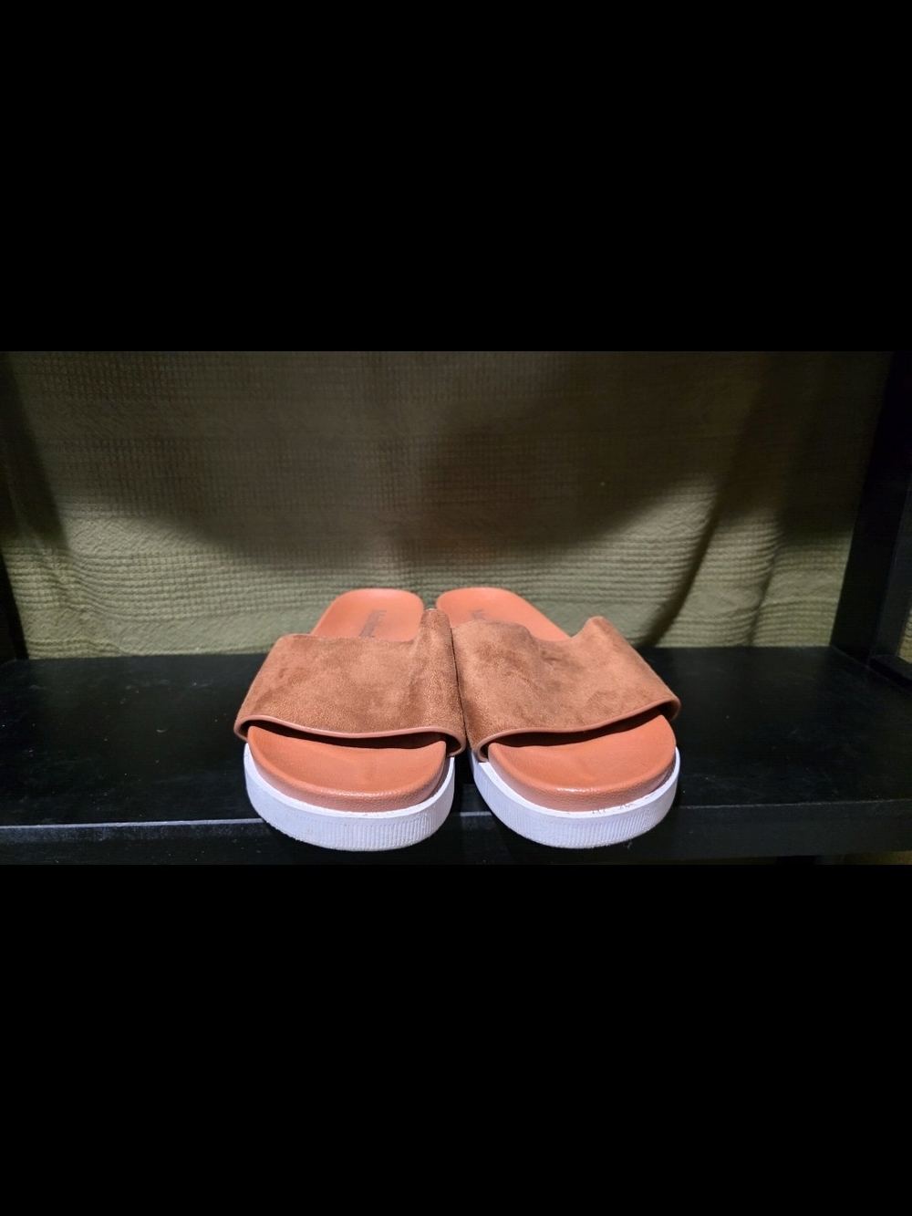 Women's Suede Slide Sandals in Brown